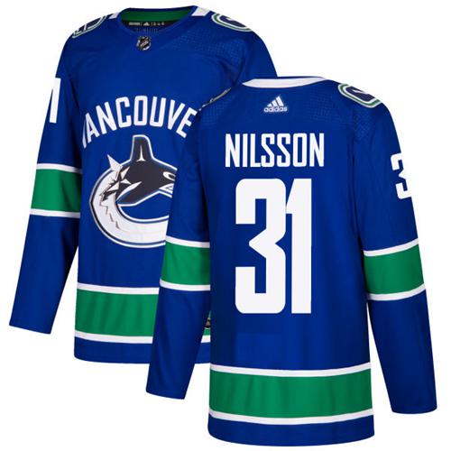 Adidas Men Vancouver Canucks #31 Anders Nilsson Blue Home Authentic Stitched NHL Jersey->vancouver canucks->NHL Jersey